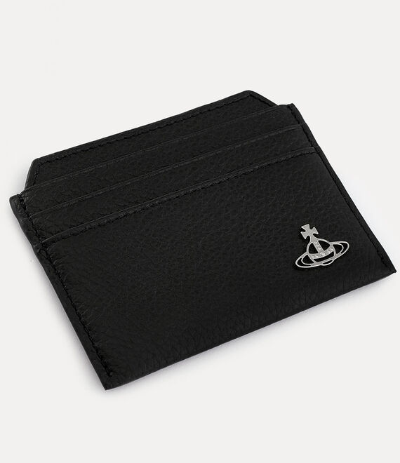 Vivienne Westwood grain leather slim card holder black